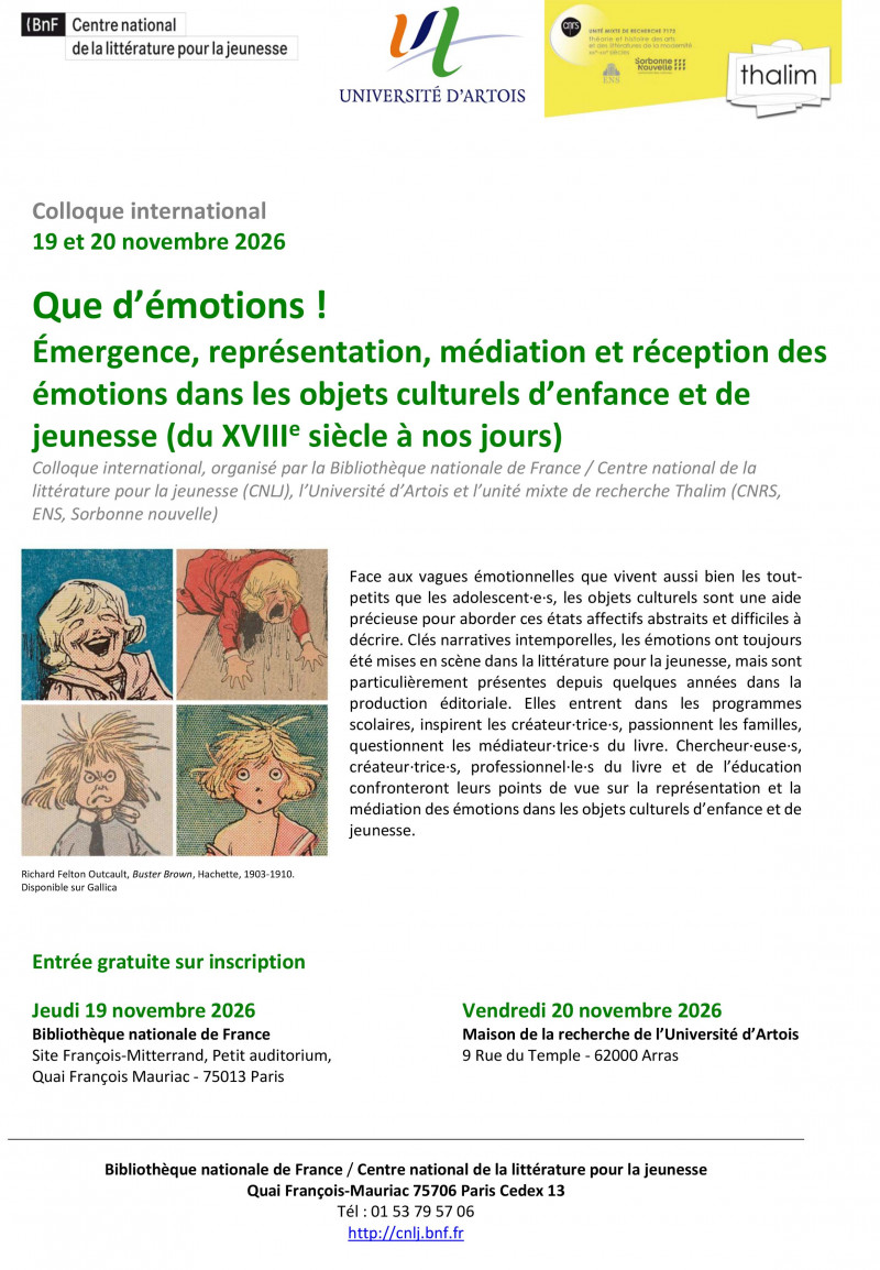 Colloque international "Que d'&eacute;motions !" 