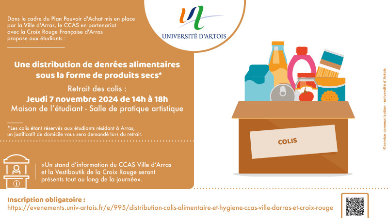 Distribution colis alimentaire et hygiène - CCAS Ville d'Arras et Croix Rouge