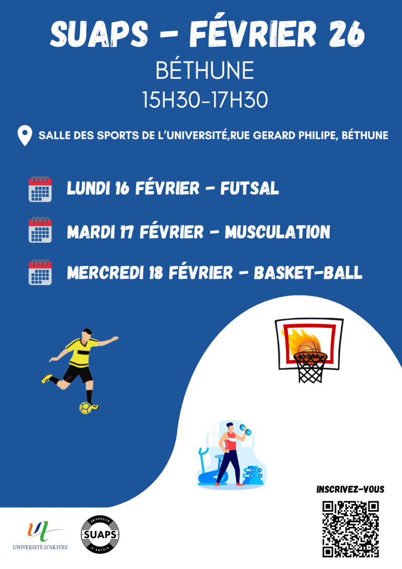 ACTIVITES SUAPS - 16 AU 18 F&Eacute;VRIER - B&Eacute;THUNE