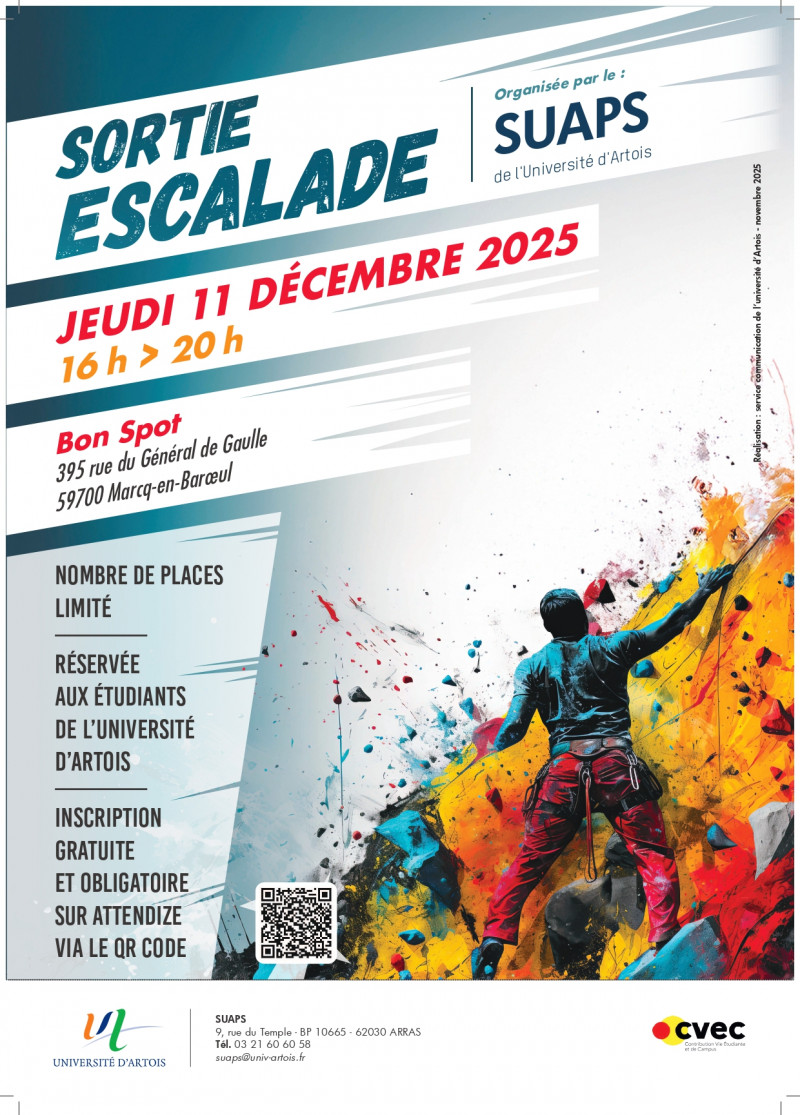 SORTIE ESCALADE - 11 DÉCEMBRE - LE BON SPOT MARCQ EN BAROEUL