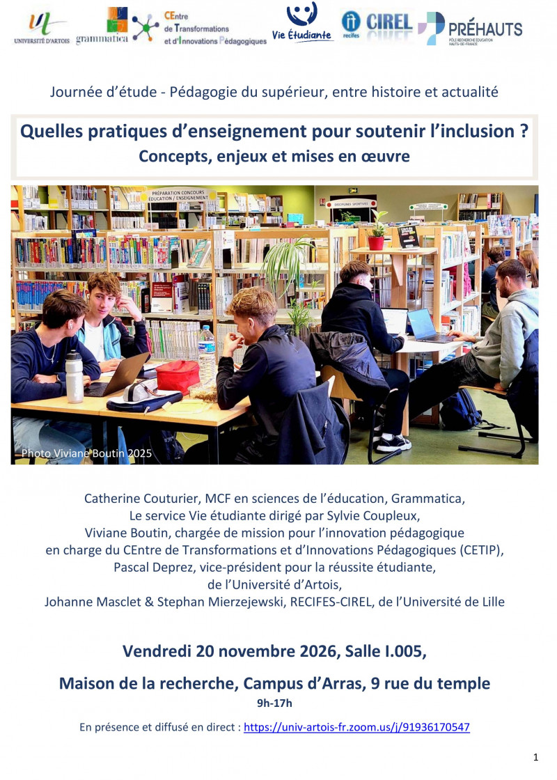 Journ&eacute;e d'&eacute;tudes "P&eacute;dagogie du sup&eacute;rieur, entre histoire et actualit&eacute;" 