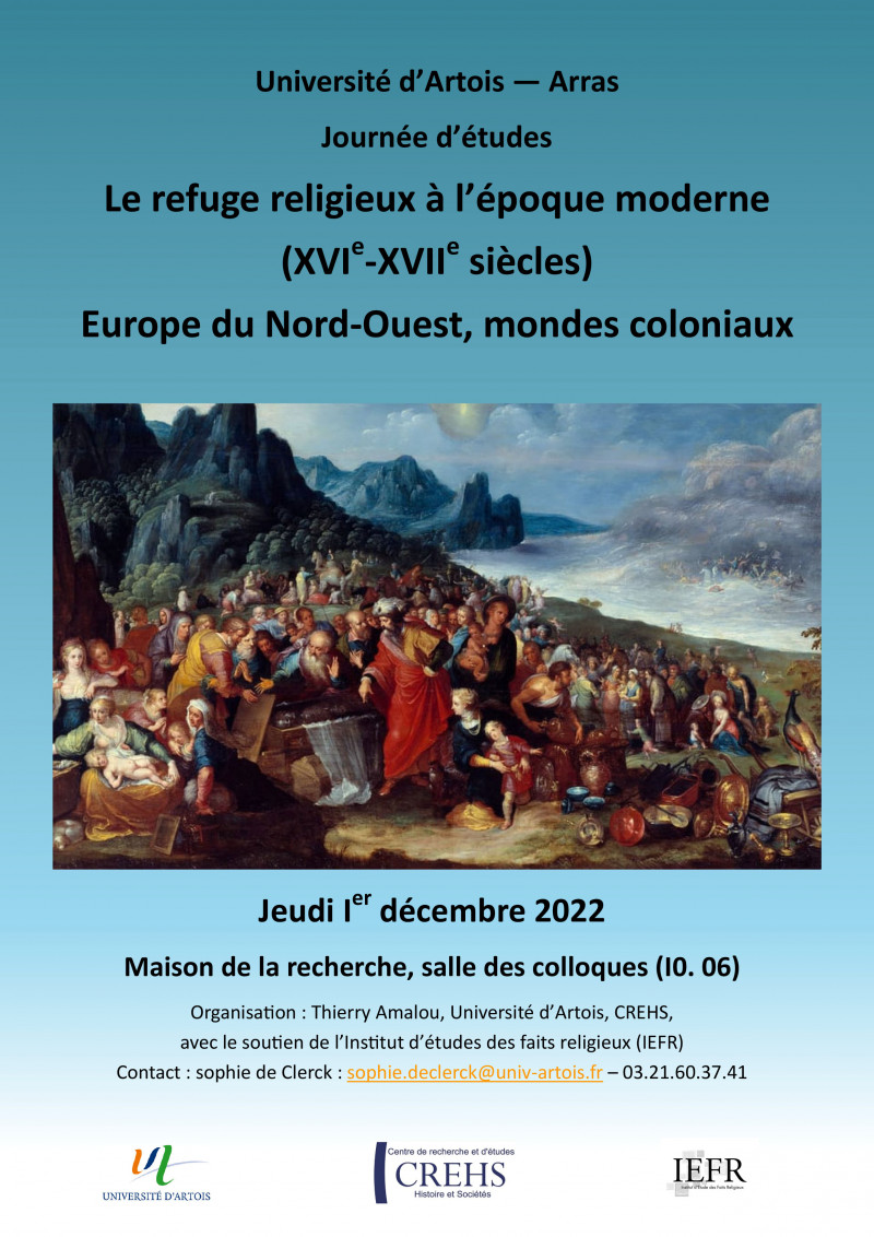 Journée d'études "Le refuge religieux à l’époque moderne en Europe du Nord-Ouest (XVIe-XVIIe siècles)."
