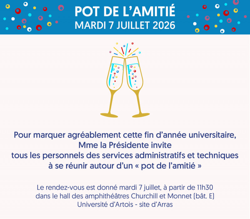 Pot de l'amiti&eacute; pour les personnels administratifs et techniques 2026