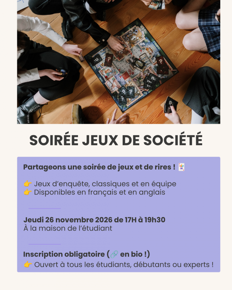 Soir&eacute;e jeux de soci&eacute;t&eacute; 