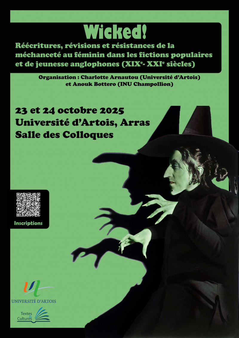  colloque “Wicked! Réécritures, révisions et résistances de la méchanceté au féminin dans les fictions populaires et de jeunesse anglophones"