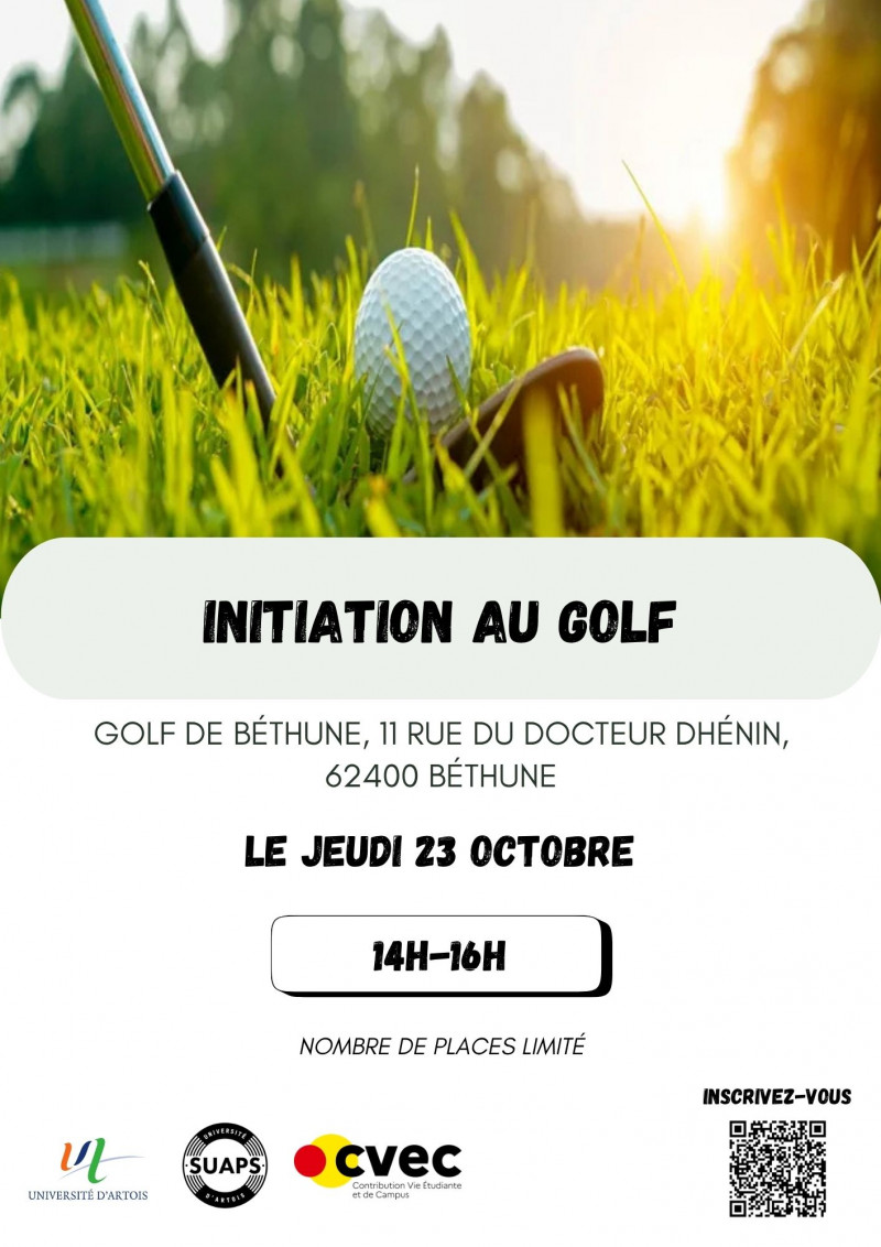 ANNULÉ - INITIATION AU GOLF - 23 OCTOBRE - GOLF DE BETHUNE