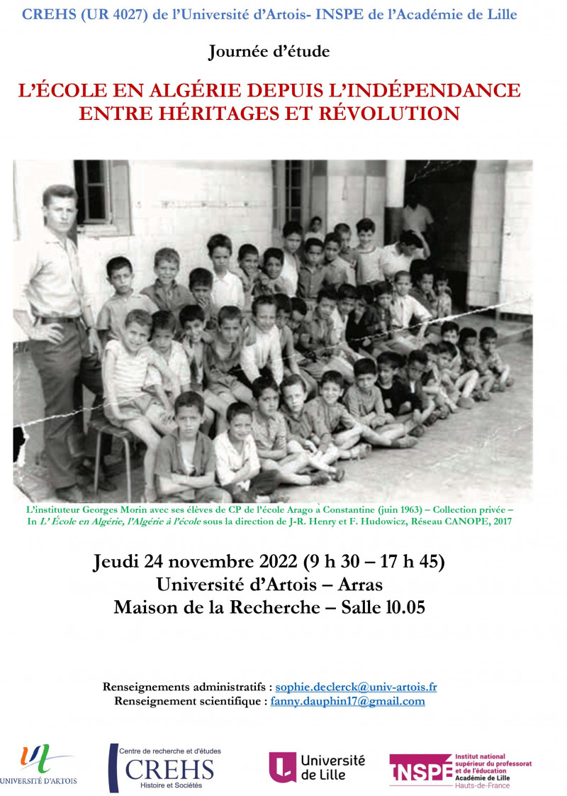 Journée d'études "L’École en Algérie depuis l’Indépendance entre héritages et Révolution."