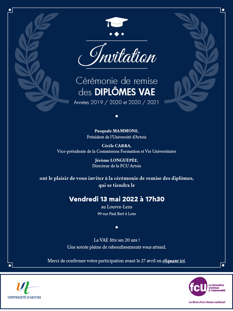 Cérémonie de remise de diplômes VAE - 13 mai 2022 - Louvre-Lens