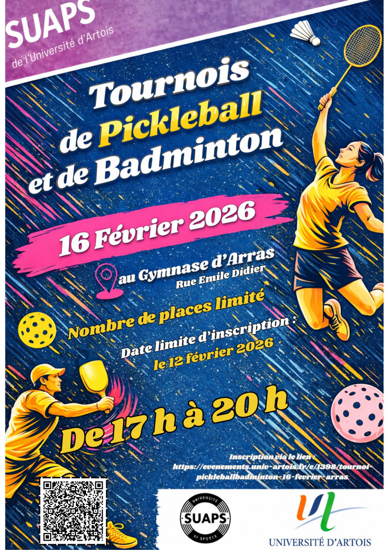 TOURNOI PICKLEBALL/BADMINTON - 16 FEVRIER - ARRAS